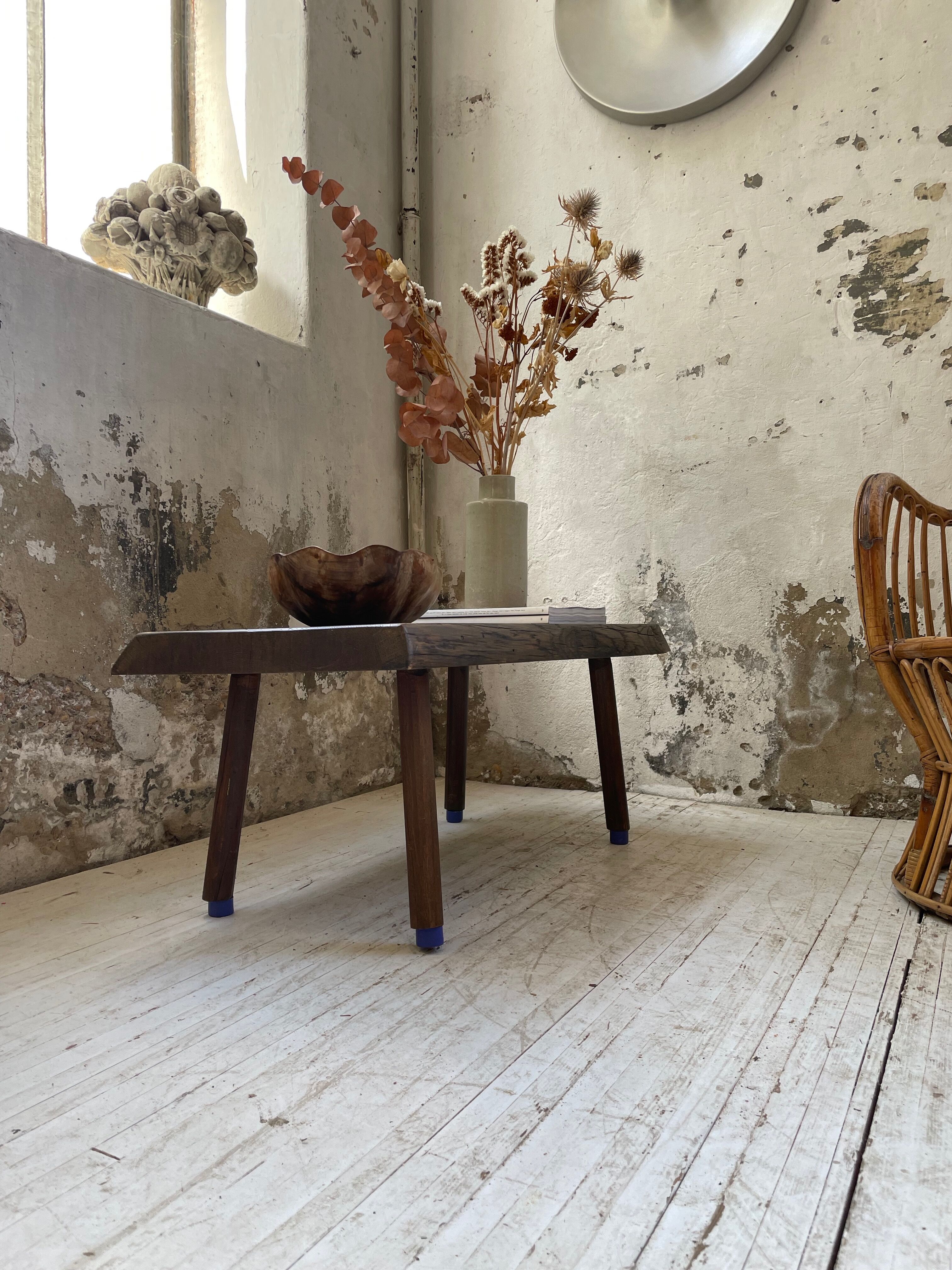 Brutalist oak coffee table