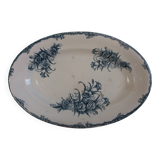 Oval ironstone platter, Clairefontaine, carnation decoration