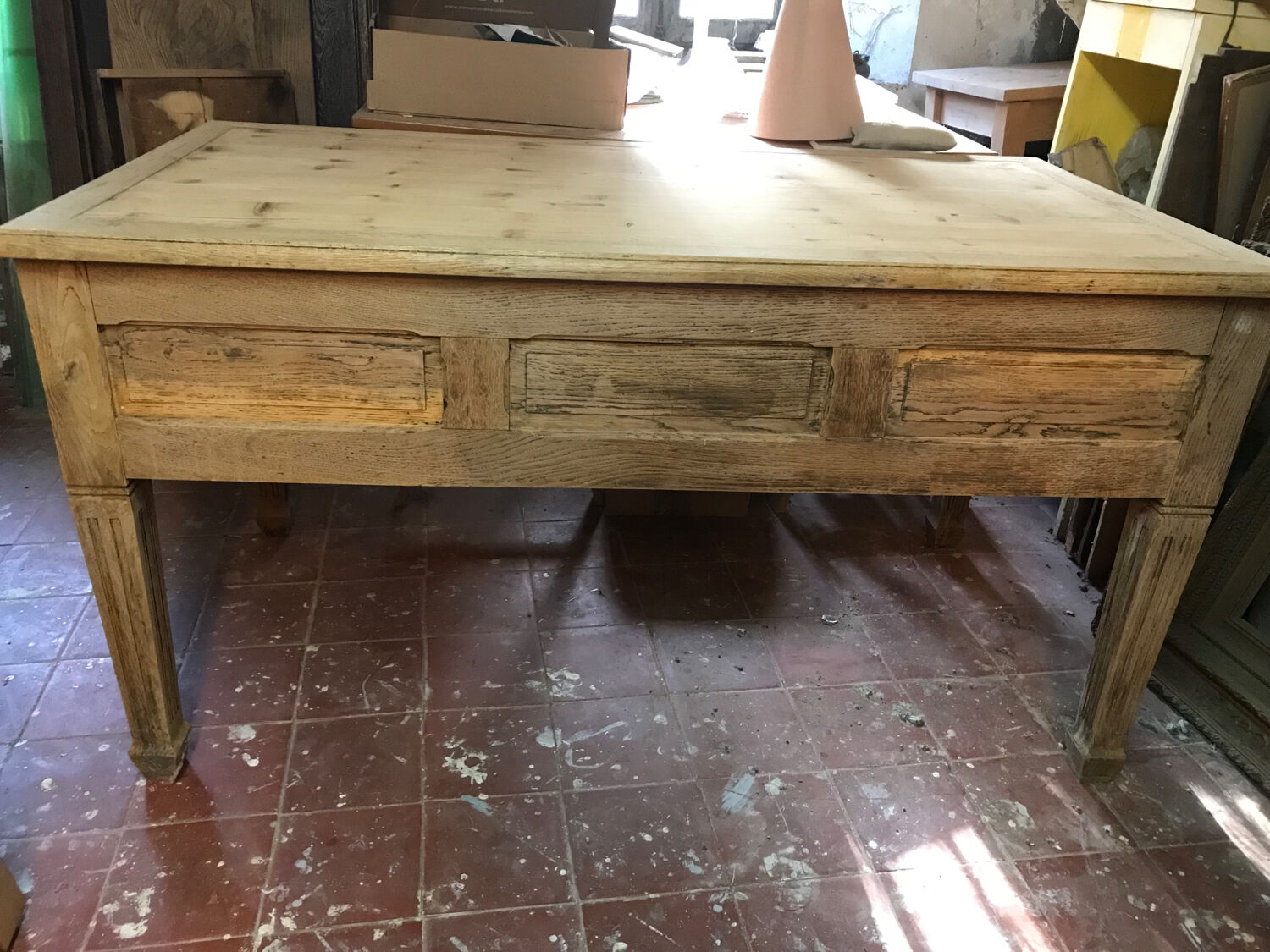 Pickled oak desk