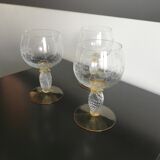 Set of 3 crystal wine glasses