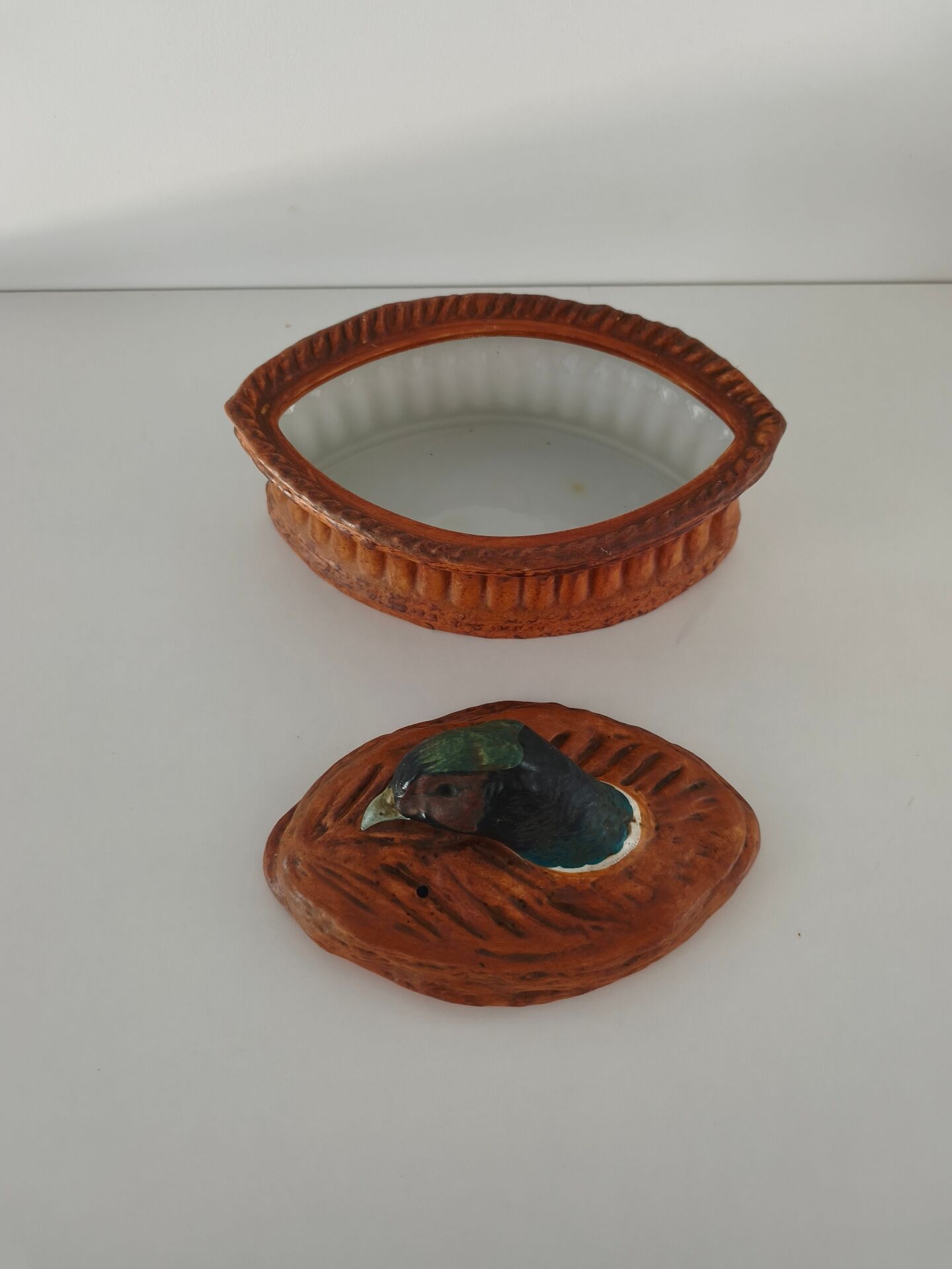 Porcelain terrine trompe-l'oeil pheasant pâté