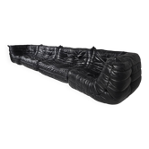 Canapé Togo en cuir noir d'origine, Michel Ducaroy, Ligne Roset, 1980