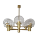 Mid Century Modern brass chandelier by Kaiser Leuchten
