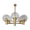 Mid Century Modern brass chandelier by Kaiser Leuchten