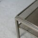 Double coffee table trays smoked glass steel. France, circa 1970