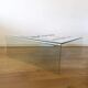 Square molded glass coffee table