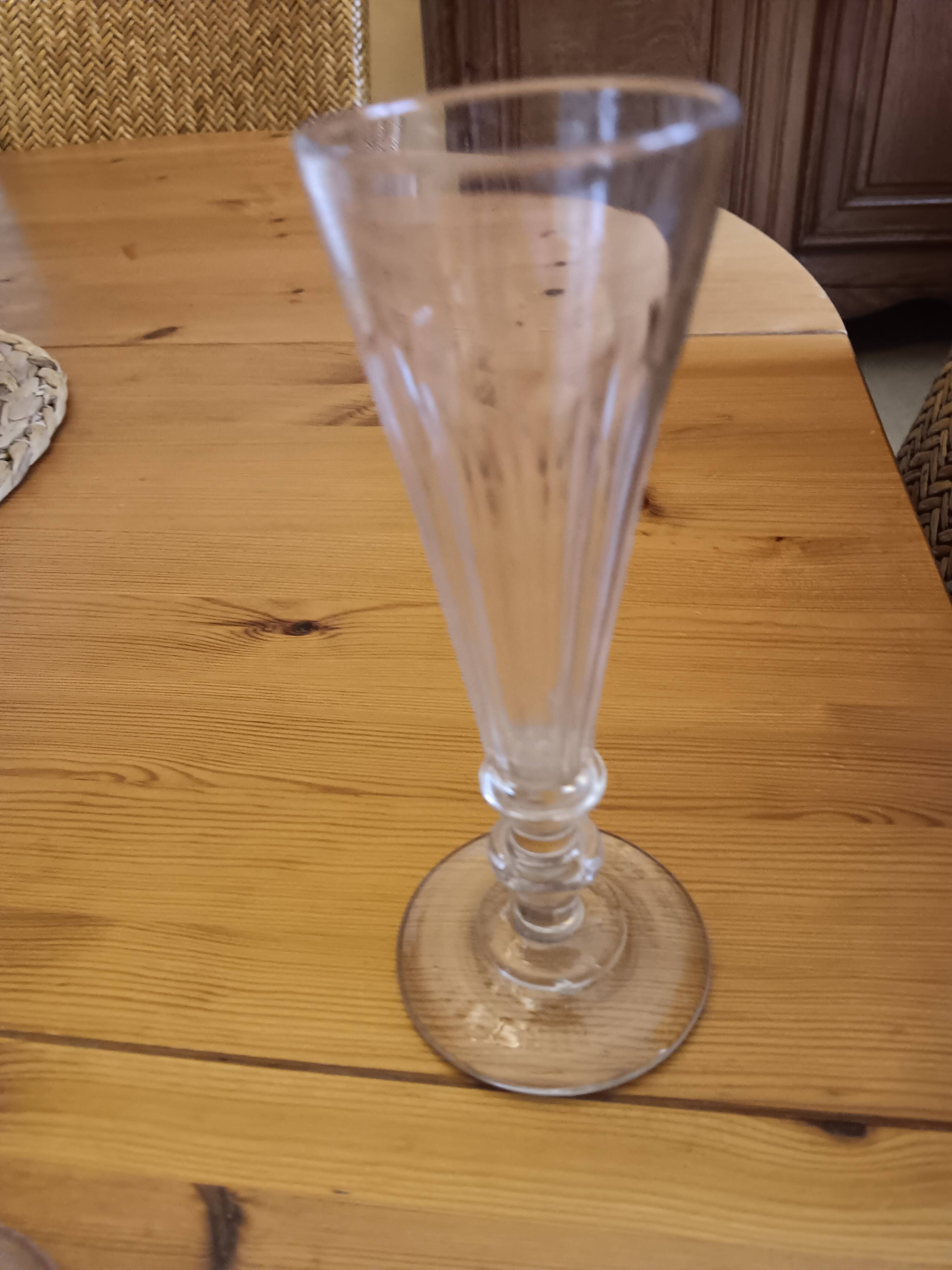 4 antique champagne flutes