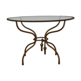 Table basse en laiton doré torsadé