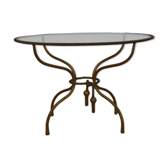 Twisted golden brass coffee table
