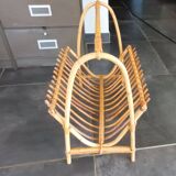 Rattan magazine rack