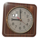 Old wall clock jaz quartz wall clock in formica brown 1960s