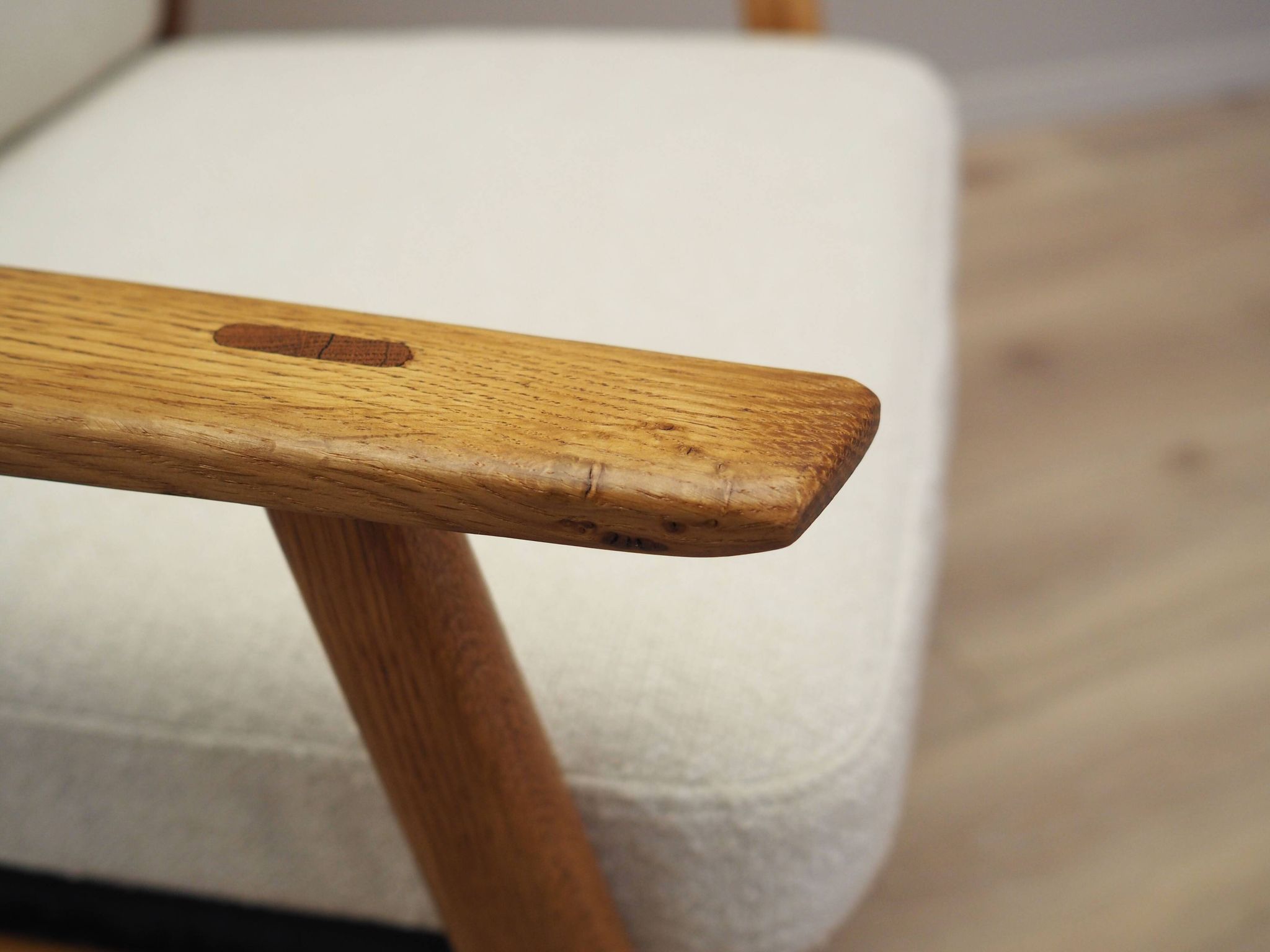 Oak armchair, Danish design, 1960s, designer: H. Brockmann Petersen, production: Randers Møbelfabrik