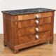 Restoration period commode in burl wood with Sainte-Anne marble top (19th century)
