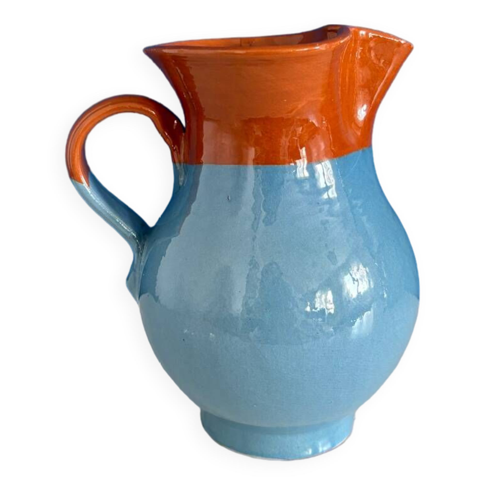 blue glazed ceramic carafe / blue glazed ceramic vase