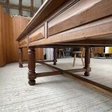 Solid walnut farmhouse castle table 1900 XXL