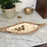 Mother-of-pearl and rattan trinket bowl