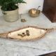 Vide poche nacre et rotin vintage