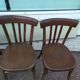 Set of 4 wooden bistro chairs - vintage - old