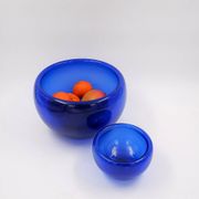 Pair of cobalt blue blown glass cups - 1970s