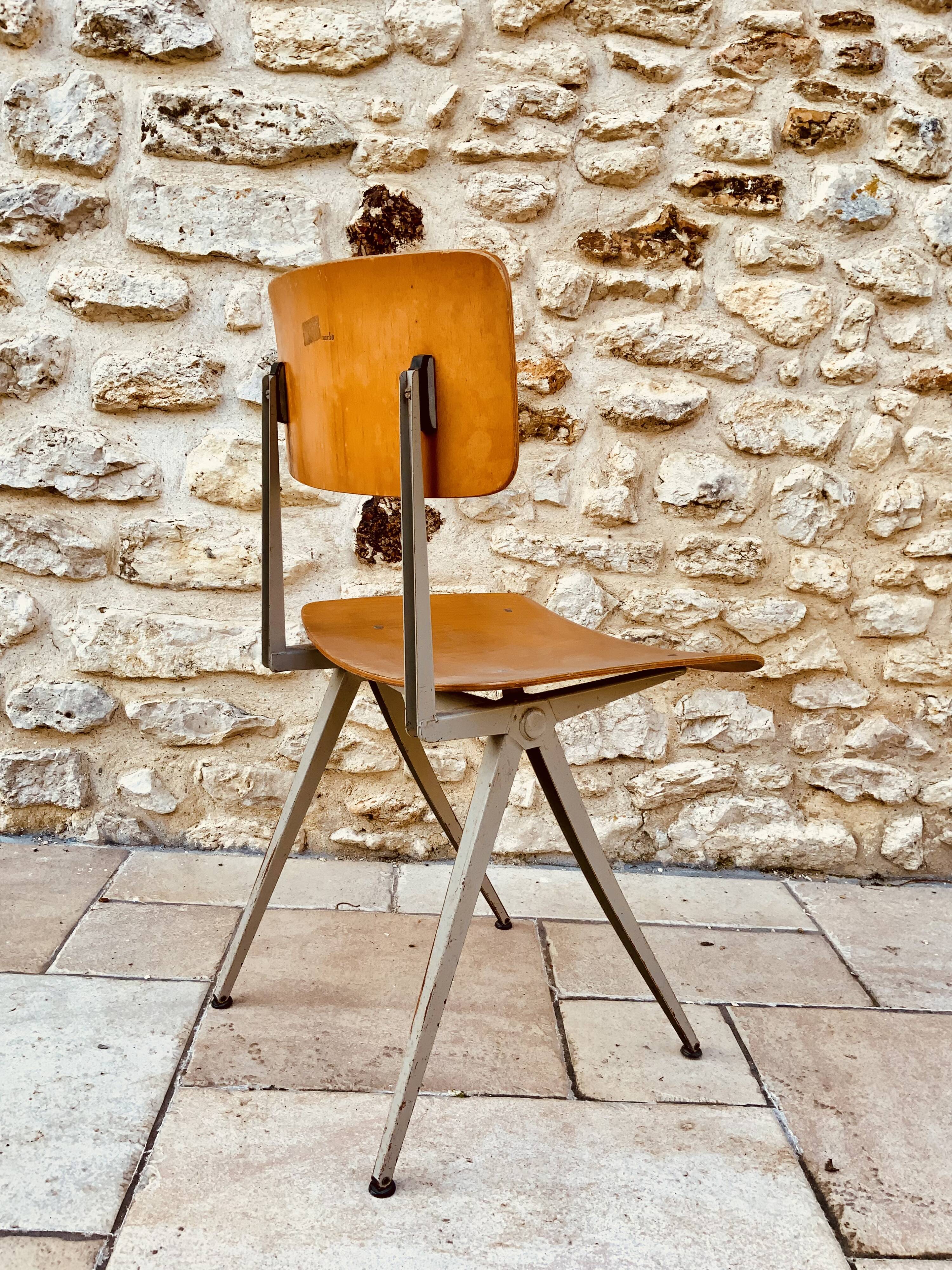 Compass chair in metal and wood 1950s/60s