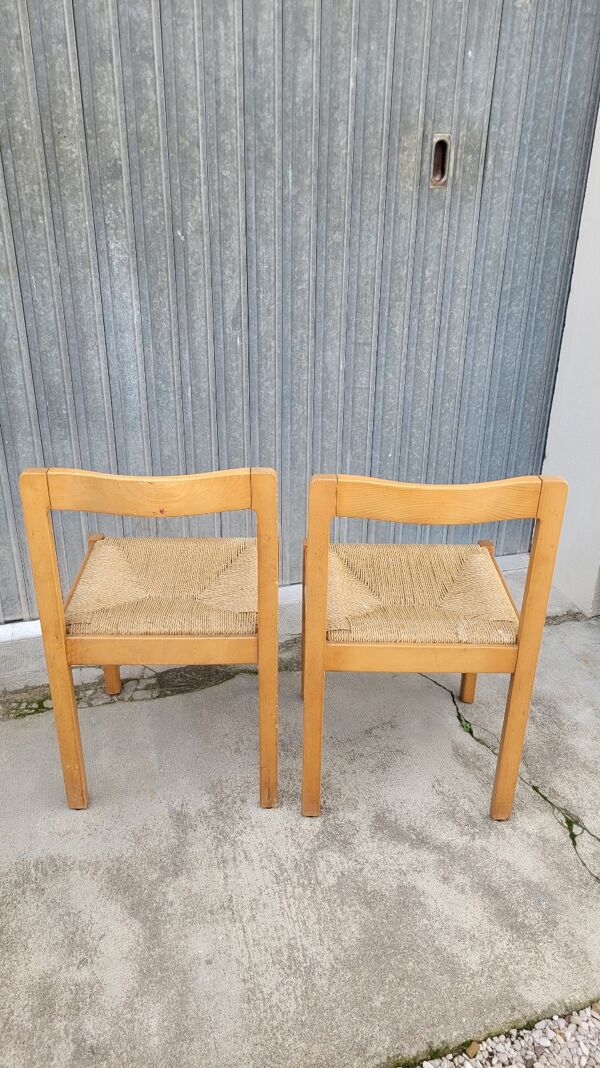 Paire de chaises en corde vintage italienne- 1970s