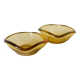 Pair of storage compartments in yellow colored glass, in the style of Murano, 1970
