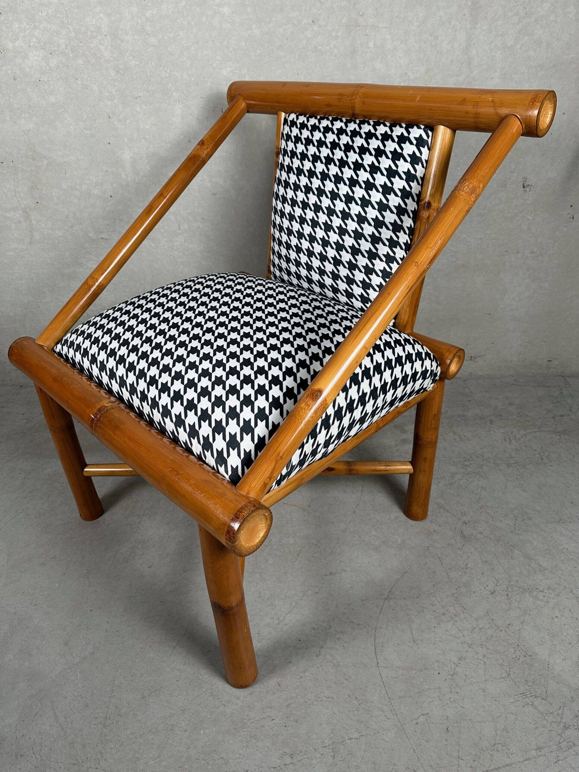 Fauteuil en bambou 'Pied De Poule'