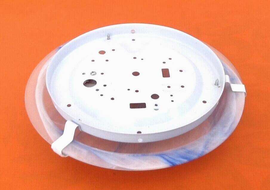 Wall lamp / ceiling lamp Satin curved glass cover with marbled blue effect...