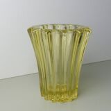 Transparent yellow glass vase