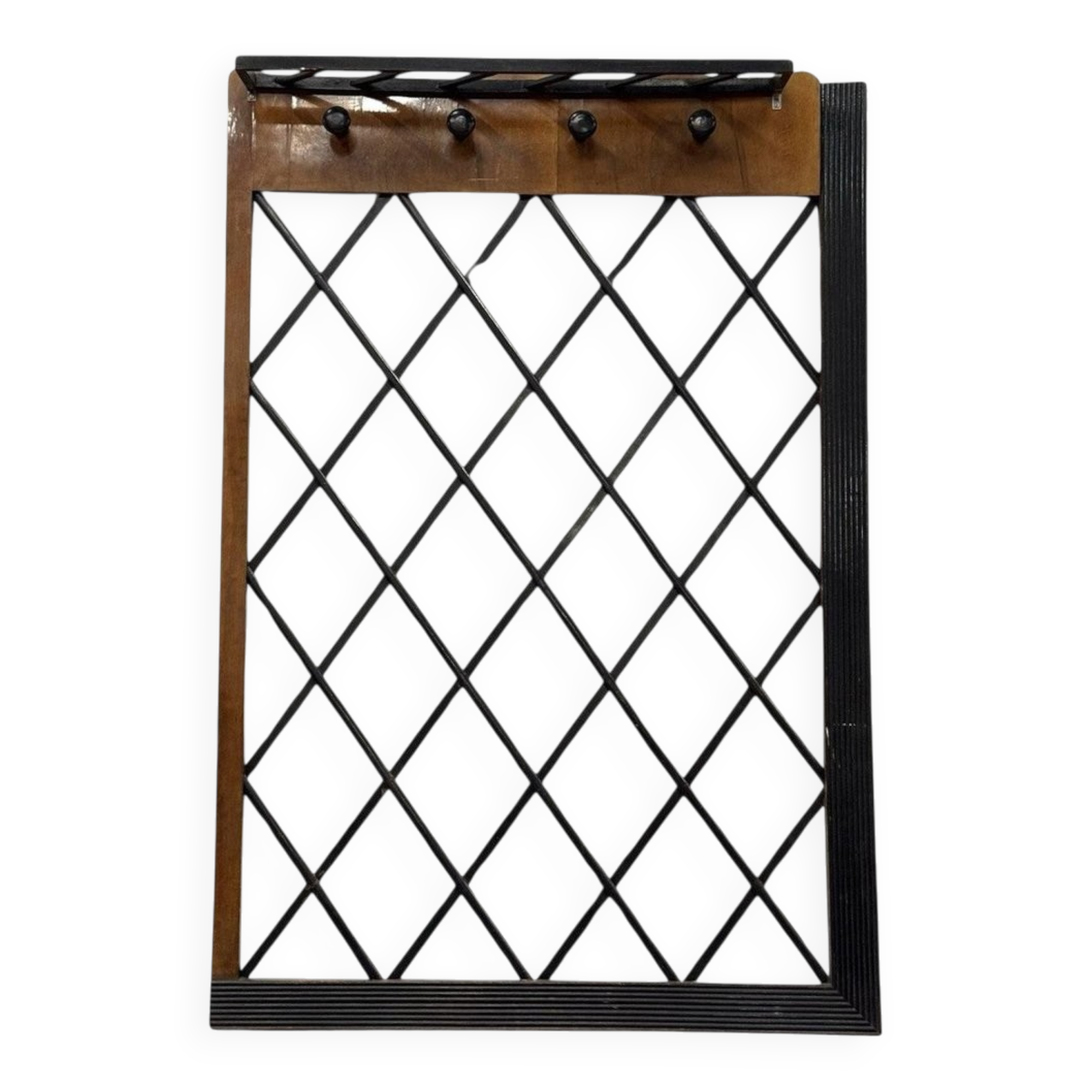 Mid-Century Wall-Mounted Coat Rack in the style of Paolo Buffa, 1950s