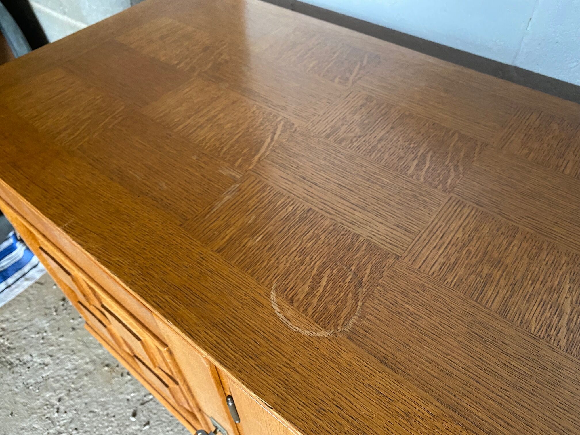 Scandinavian type oak and oak veneer cabinet nf 1950