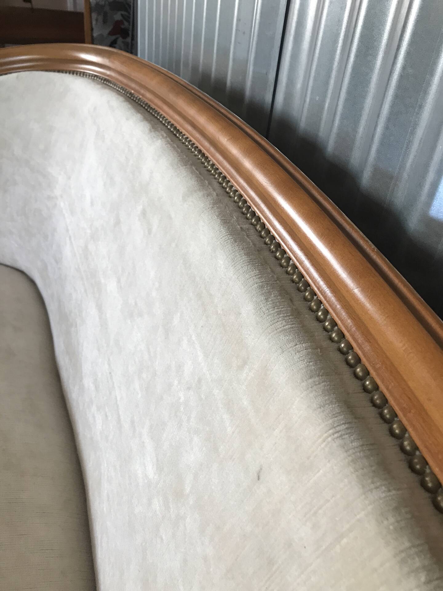 Louis XV style three-seater basket sofa