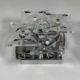 1960s 1970s Wall Sconce by Kinkeldey Lighting Germany in Glass & Chrome