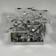 1960s 1970s Wall Sconce by Kinkeldey Lighting Germany in Glass & Chrome
