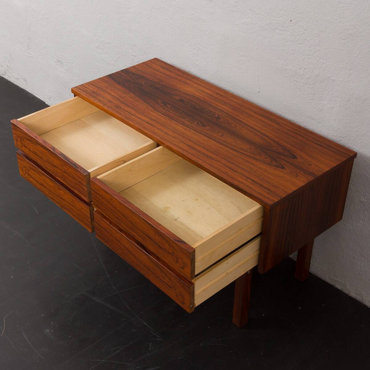 Scandinavian mid-century rosewood mirror with console, Denmark, 1960s