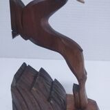 pair of art deco bookends in chamois wood