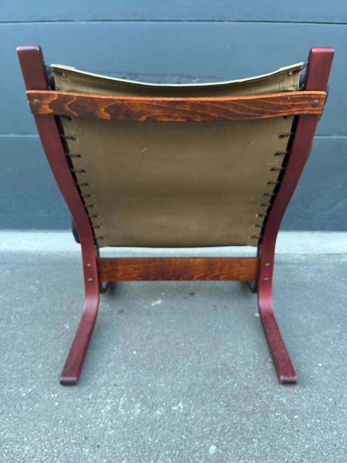 Siesta armchair wood leather year 60