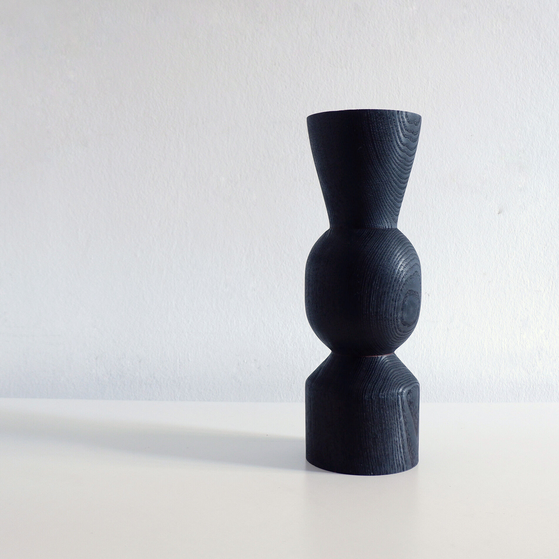 Charred wood vase