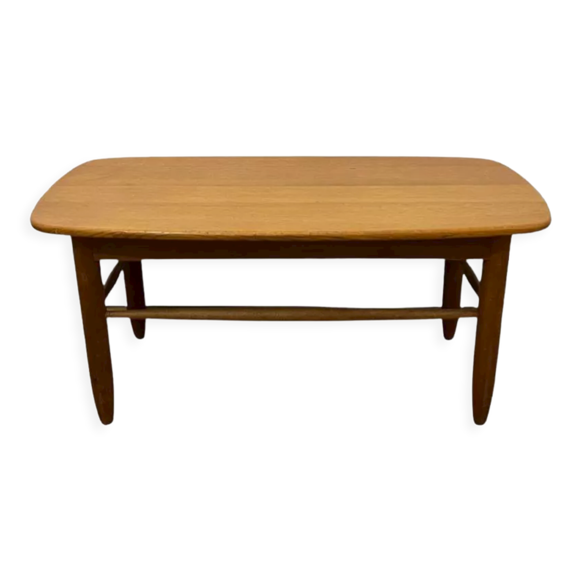 Table basse en chêne massif, travail français, années 1960