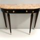 Ebonized Beech Console with a Demilune Macchiavecchia Marble Top attr. to Paolo Buffa