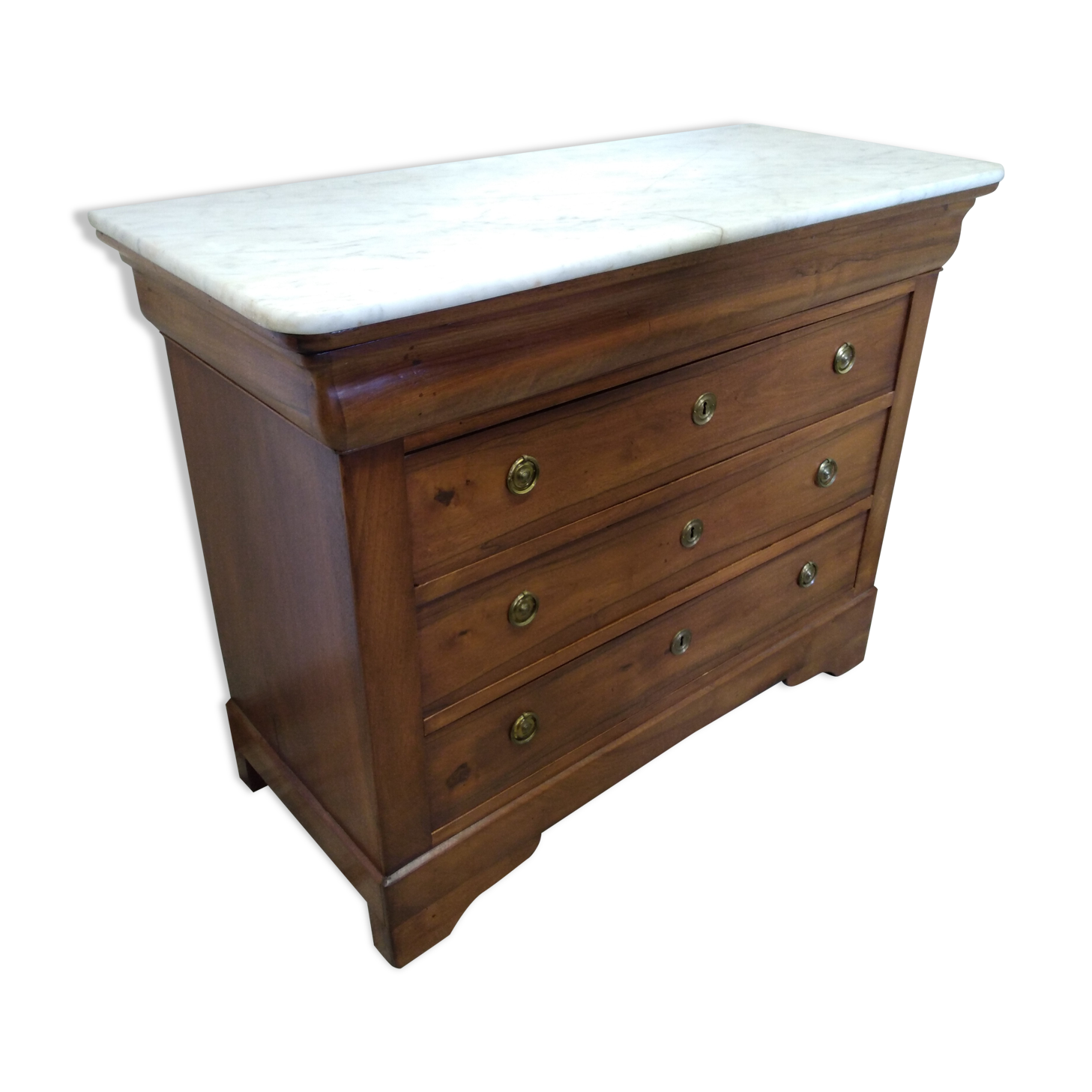 Old chest of drawers with marble