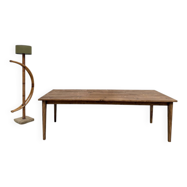 Table de ferme aux pieds fuseaux L240 cm