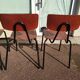 Set of 6 Dutch and metal school chairs - adult