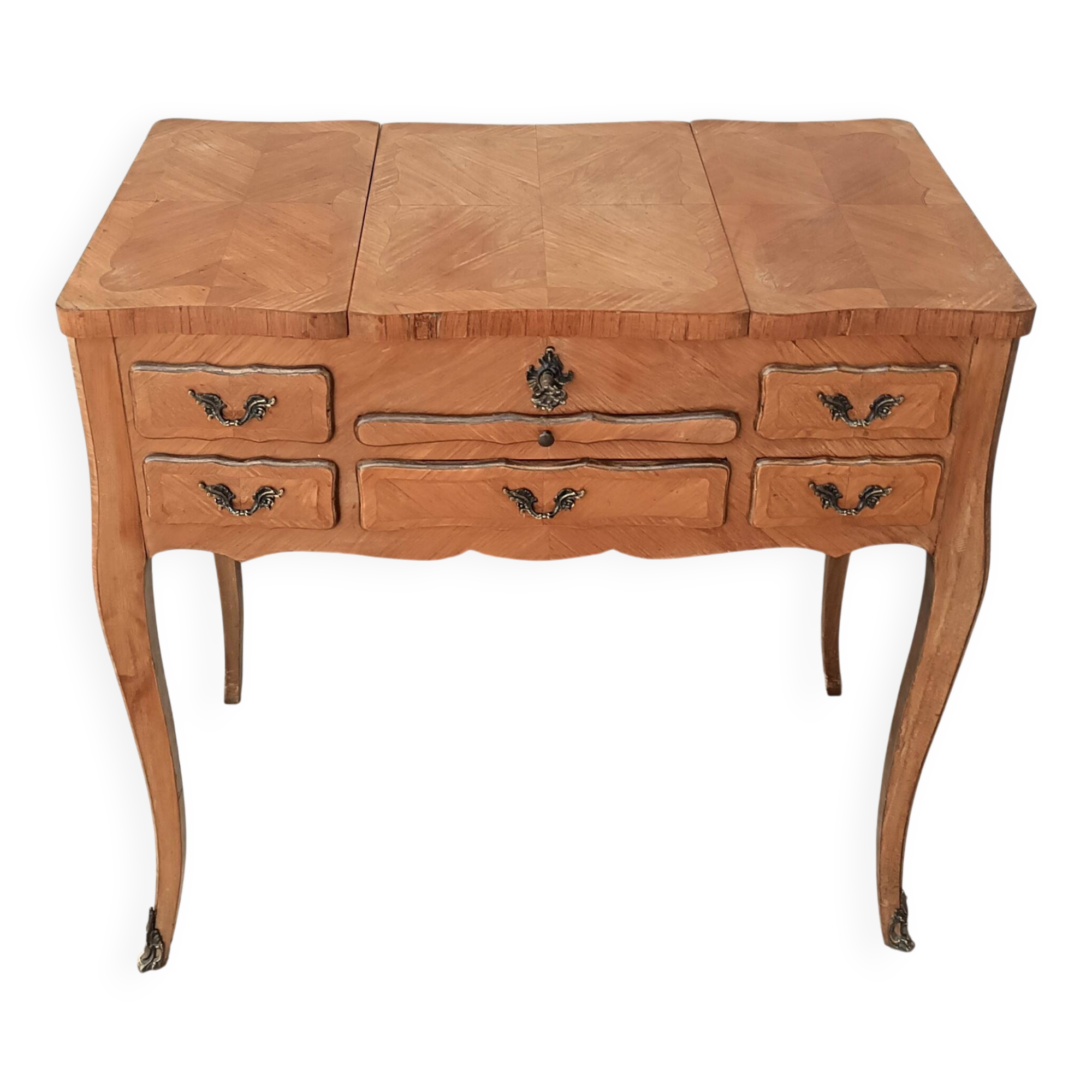 Louis XV style walnut veneer sewing table