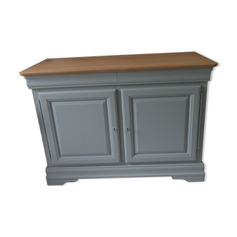 Louis Philippe style buffet green of gray, wooden top.