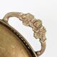 Vintage decorative brass tray, pierced edge and floral handles.