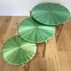 Straw marquetry nesting tables