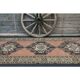 Vintage Turkish Oushak handmade wool cotton brown runner rug 143x347