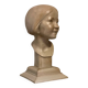Plaster bust, young girl, monogram and date.