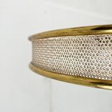 Metal ceiling pendant lamp, made of glass and metal, German mid-century modern style, 1960s.